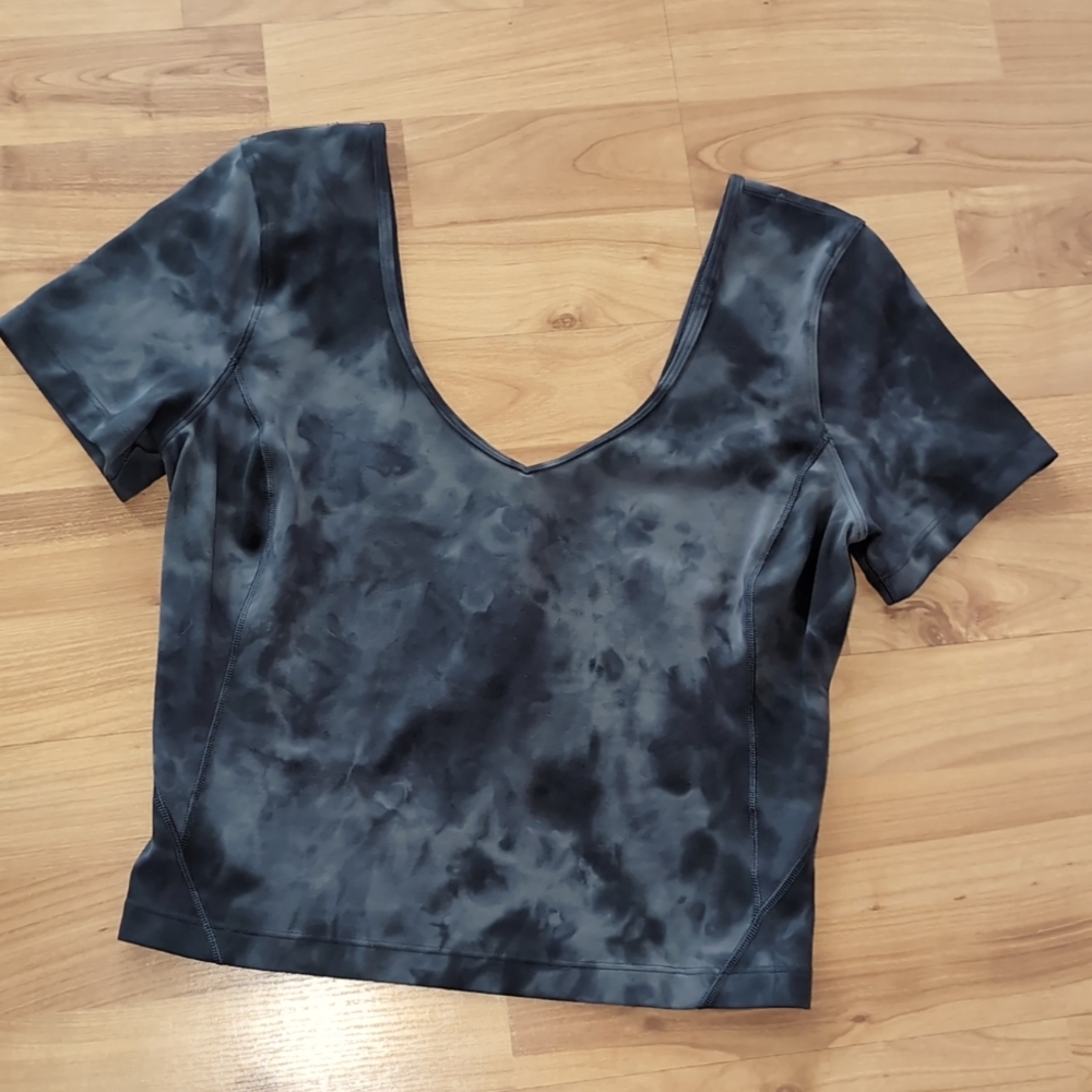 NWOT Lululemon Align T-Shirt 6 Diamond Dye Pitch Grey Graphite Grey